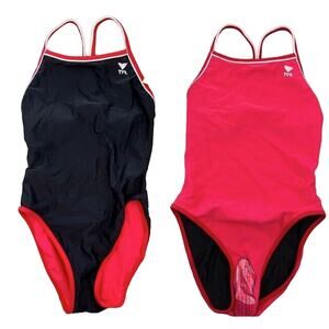 TYR HydraSpan Double Binding Reversible DiamondFit One Piece Swimsuit Sz 30 $55